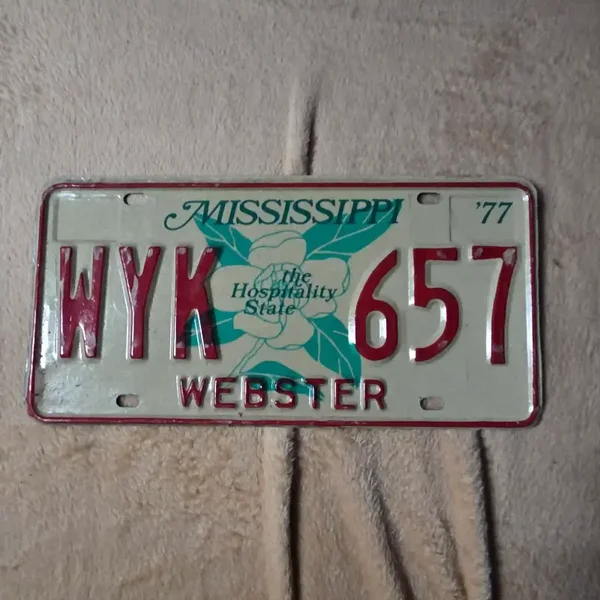 Originele USA Nummerplaat Mississippi '77