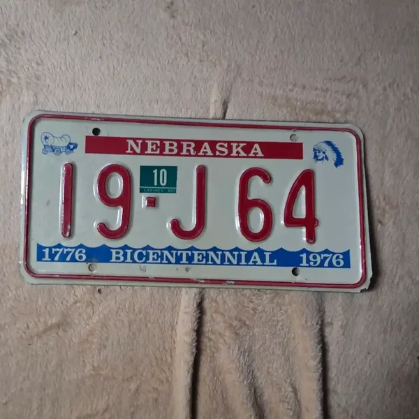 Originele USA Nummerplaat Nebraska 1976