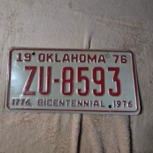 ​Originele USA Nummerplaat Oklahoma 1976