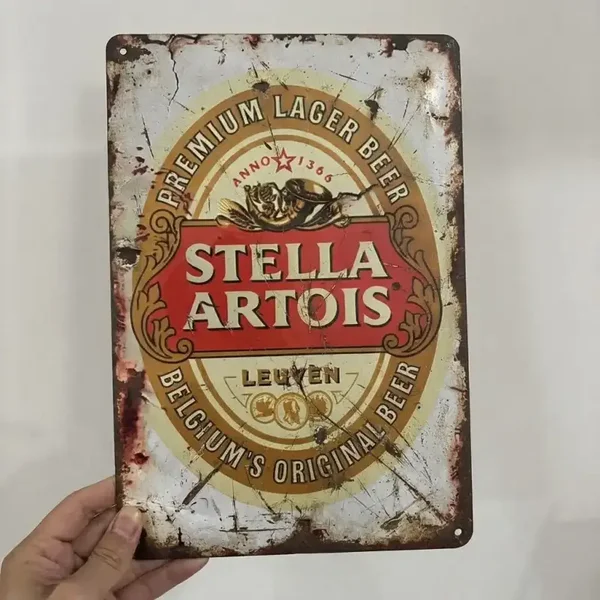 Stella Artois Vintage Metalen Bord (2e hands)