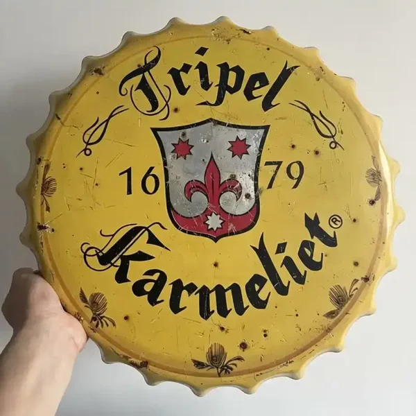 Tripel Karmeliet Metalen Bord Kroonkurk 2e hands