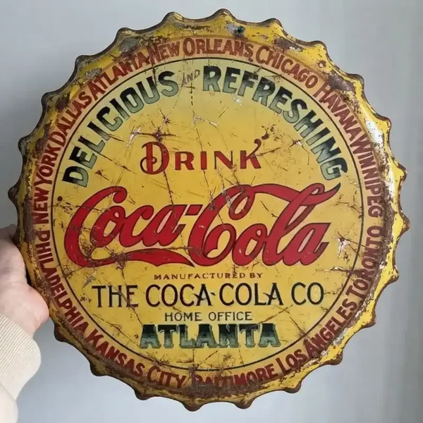 Coca-Cola Kroonkurk Metalen Bord - Vintage 2e hands