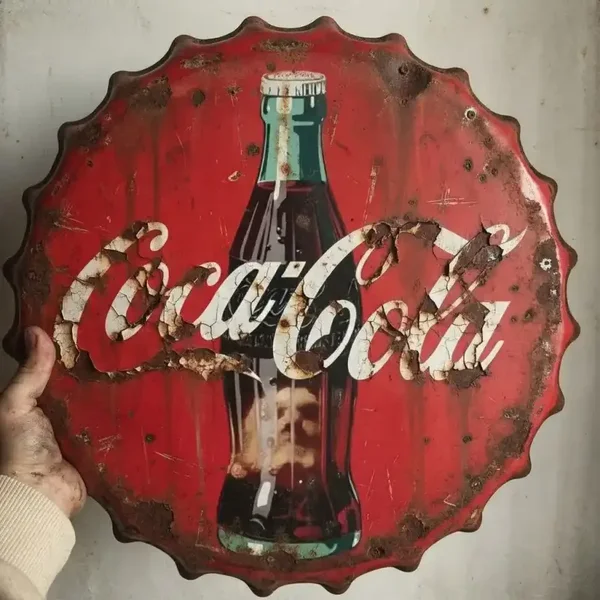 2e hands Coca-Cola kroonkurk metalen bord