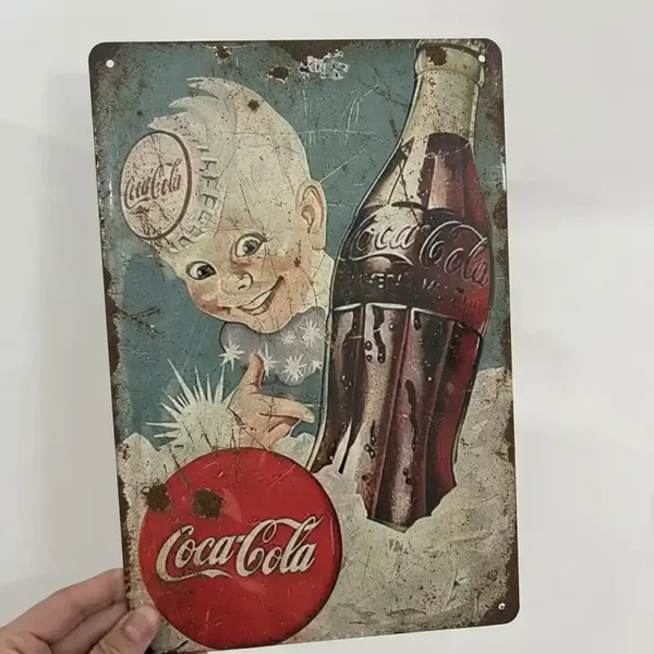 Tweedehands Coca-Cola Metalen Bord