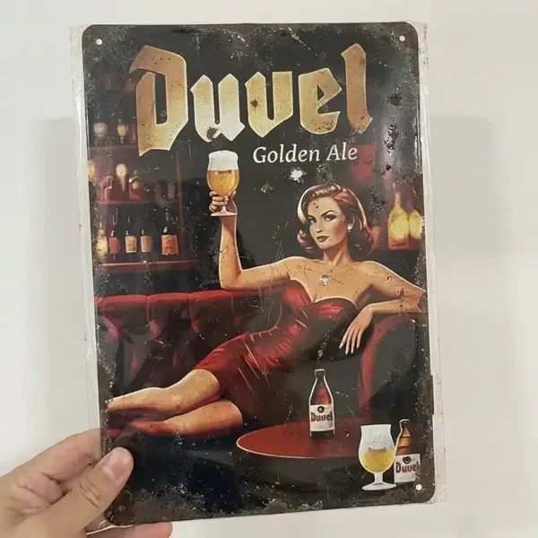 Duvel Golden Ale Metalen Bord - Vintage