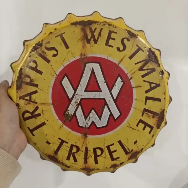Westmalle Tripel Metalen Bord - Kroonkurk