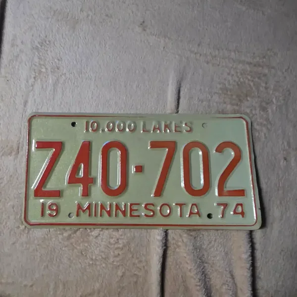Originele USA Nummerplaat Minnesota 1974