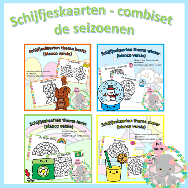 Schijfjeskaarten blanco - combiset seizoenen