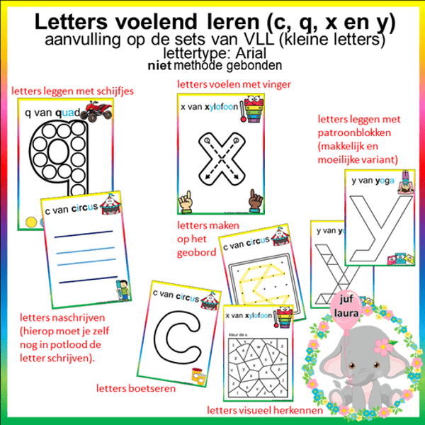 Aanvulling: letters voelend leren (c, q, x en y)