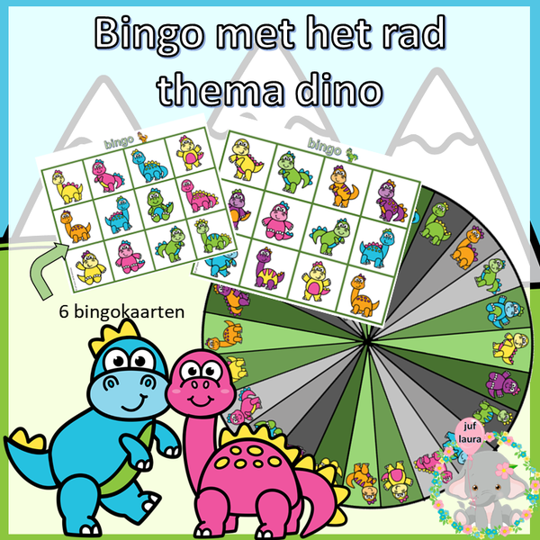Bingo thema dino (met het rad)