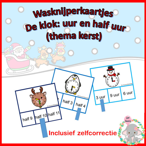 Uur en half uur (knijpkaarten)