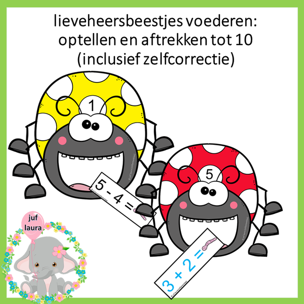 Lieveheersbeestjes voederen (optellen en aftrekken tot 10)