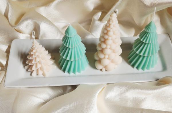 Bougies décoratives parfumées sapin de Noël