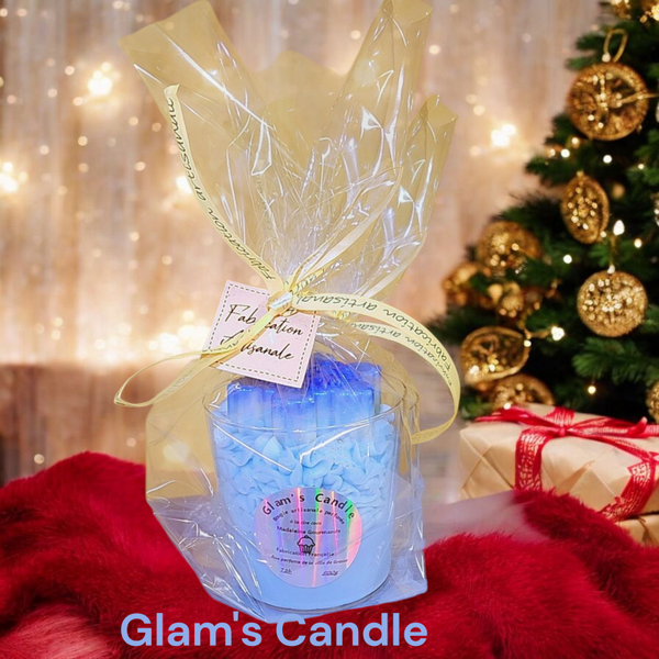 Bougie flocon de neige bleu 450 G