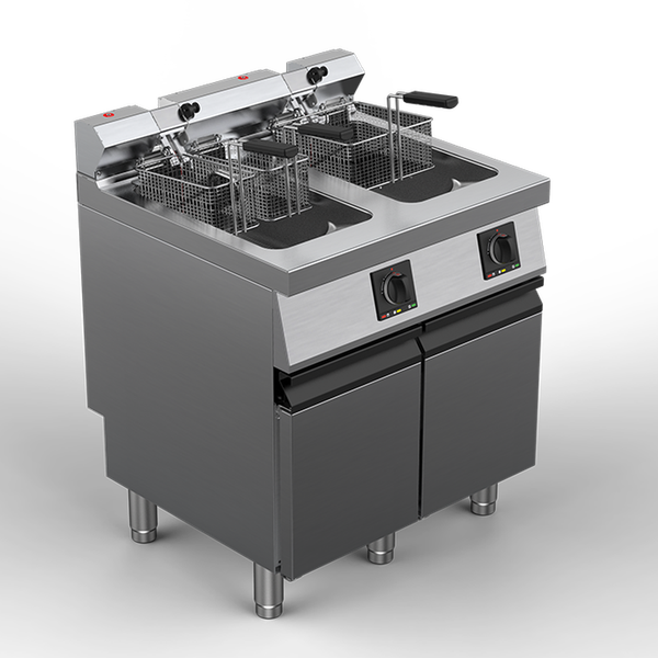 Offcar Milo 700 – Friggitrice elettrica 2 x 15 litri – Alte prestazioni