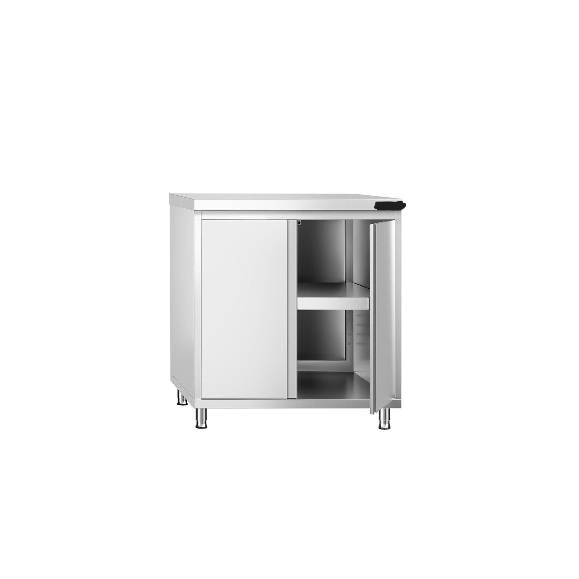 Tavolo armadiato in acciaio inox  - 800x600 mm - con anta a battente