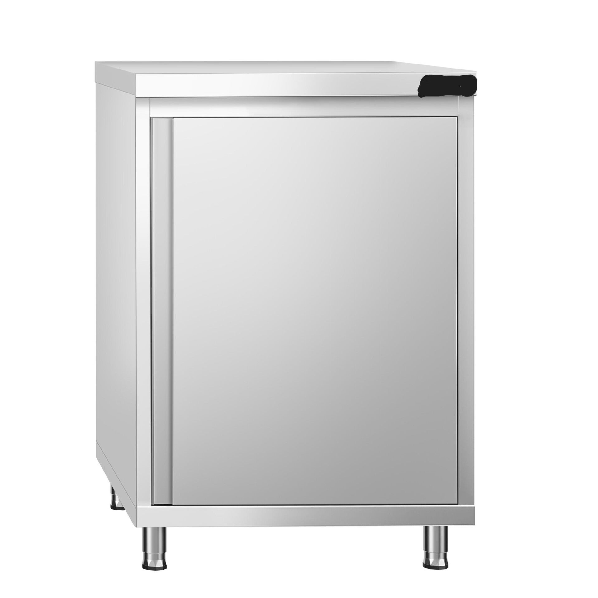 Tavolo armadiato in acciaio inox - 600x600 mm - con anta a battente