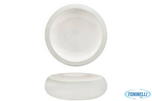 GENESYS EVO BIANCO-PIATTO ALTO CM.23,3 IN PORCELLANA CON FINITURA ESTERNA A BUCCIA D'ARANCIA Art. 22757   EAN 8010415250305