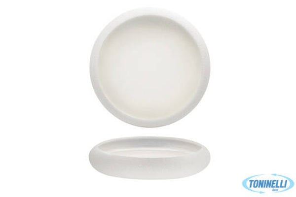 GENESYS EVO BIANCO-PIATTO ALTO CM.27 IN PORCELLANA CON FINITURA ESTERNA A BUCCIA D'ARANCIA Art. 22756   EAN 8010415250268