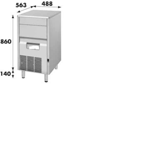 Fabbricatore di Ghiaccio in Cubetti KP 50 carrozzeria in acciaio inox Migel