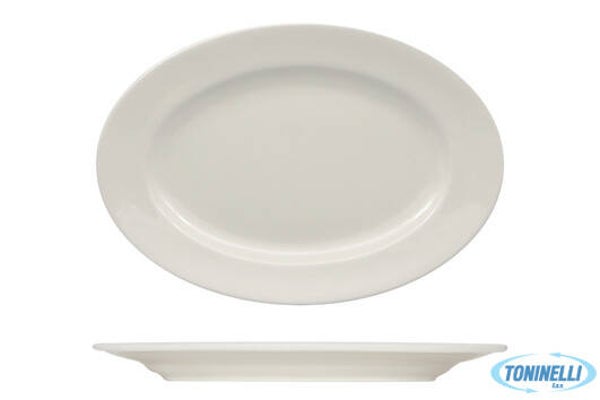 PRIME- PIATTO OVALE CON FALDA CM 45X31,5 -ALLUMINA