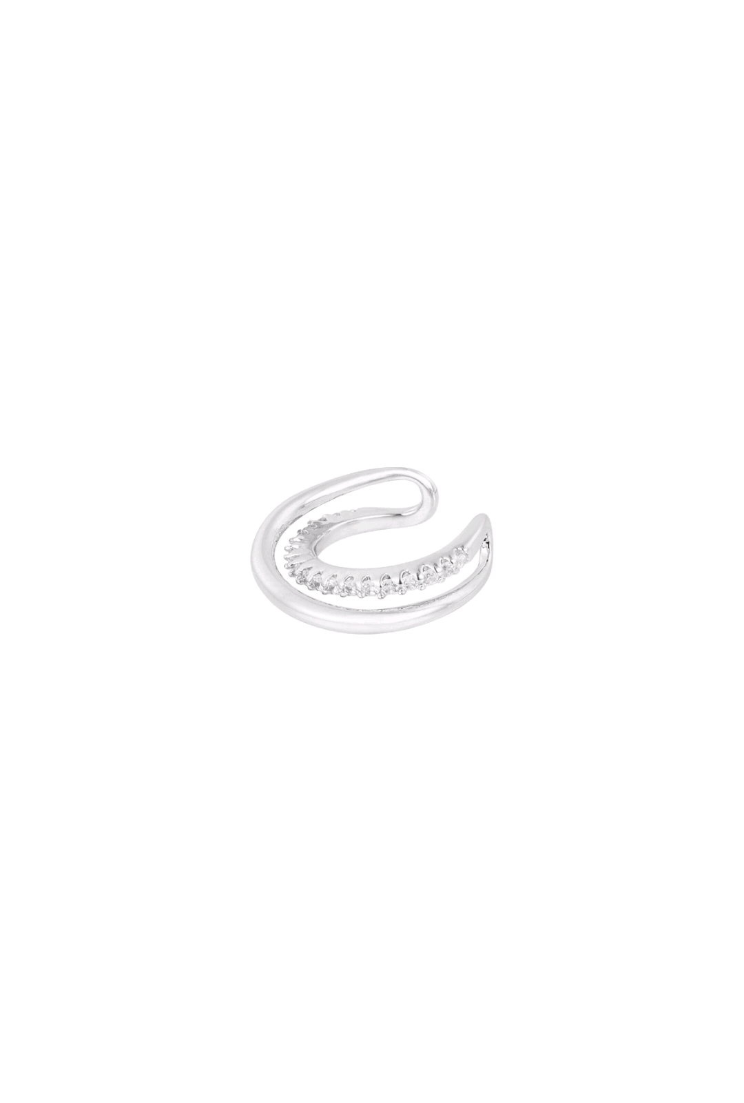 Earcuff Layered Glam - zilver