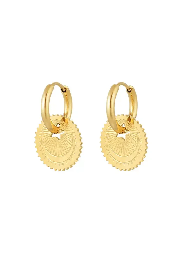 Oorbellen ster coin - goud