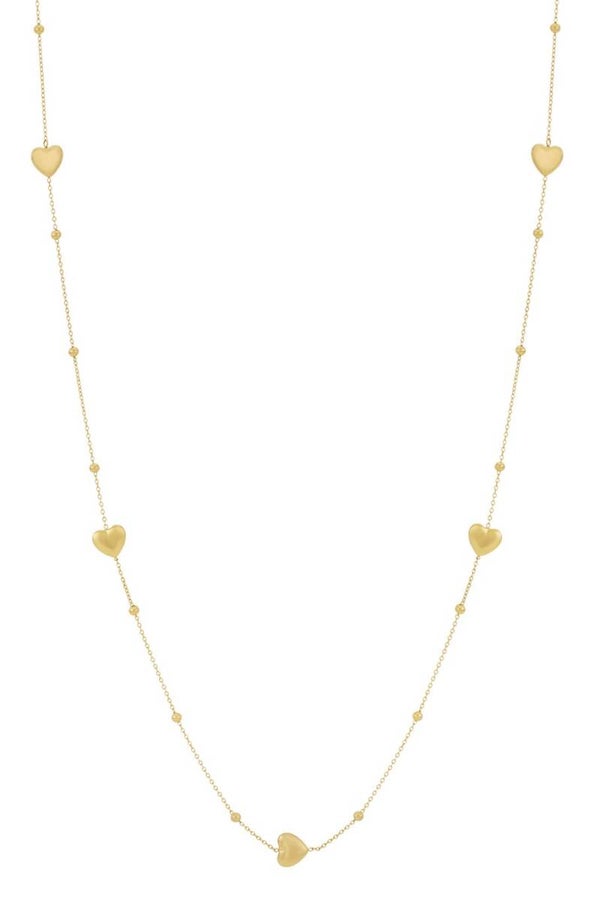 Lange ketting met hartjes - goud