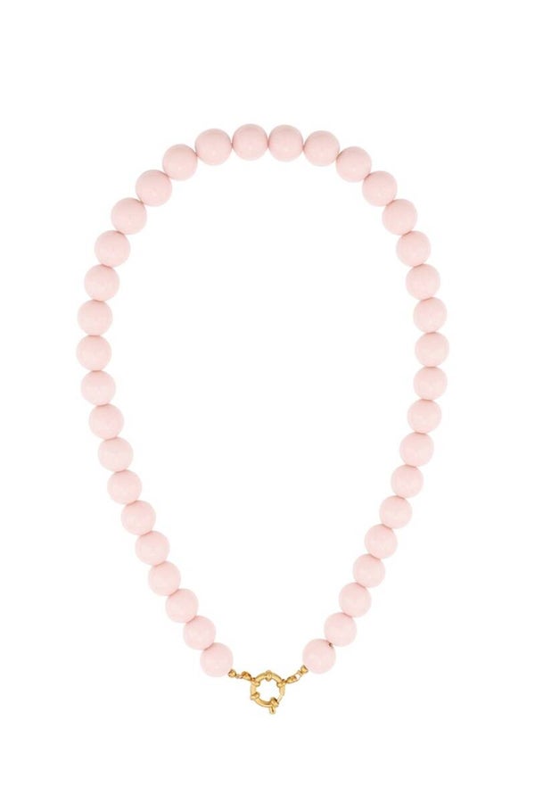Gekleurde kralenketting - Baby pink