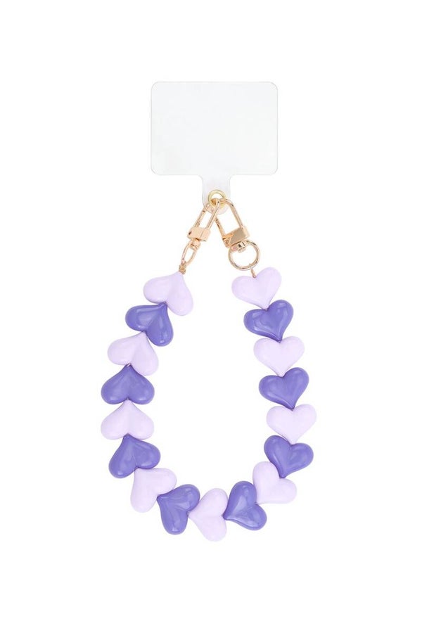 Dubbele hart telefoonkoord - Purple