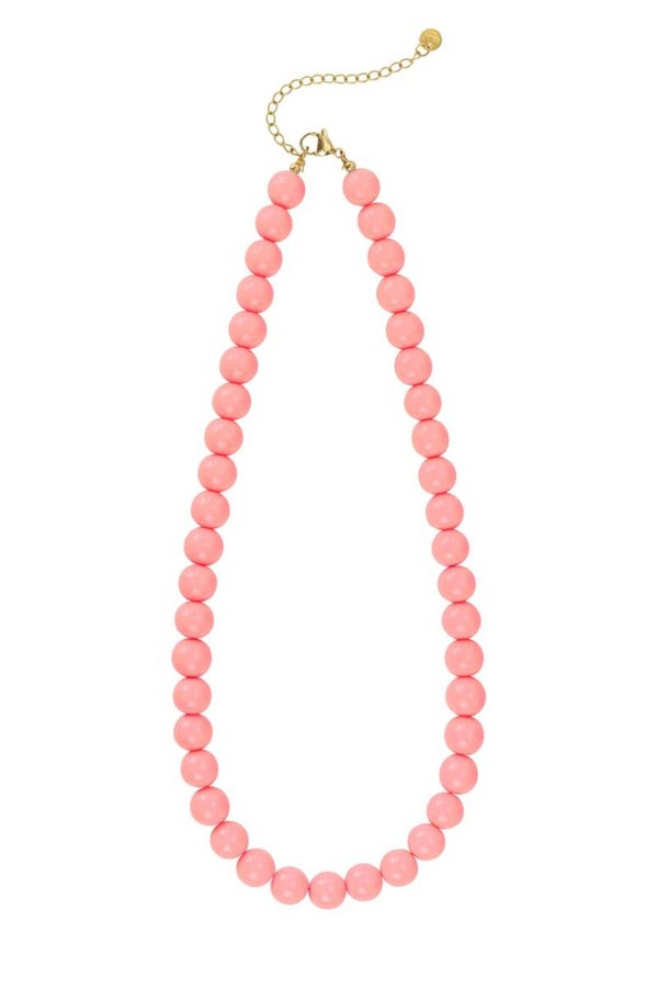 Gekleurde kralenketting klein - Pink