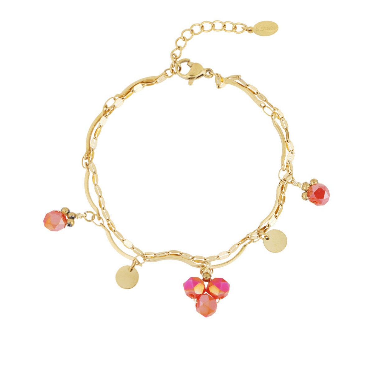 Red beads Bracelet - Red