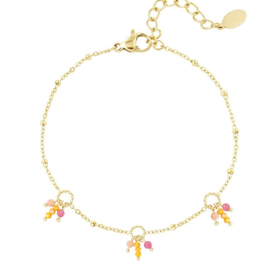 Enkelbandje zomer fiesta - roze oranje