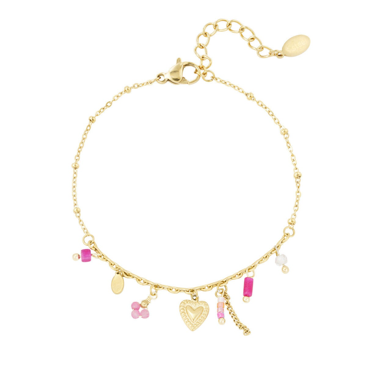 Pink fiesta armband - Goud kleur