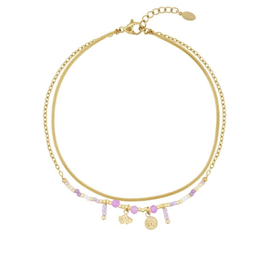 Classy Vibe Enkelbandje - Paars