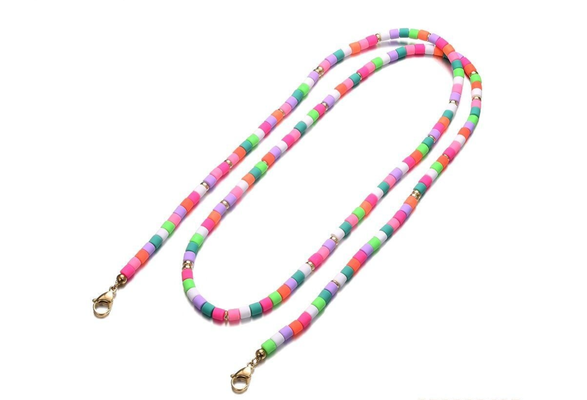 Telefoonkoord met kralen - multicolor