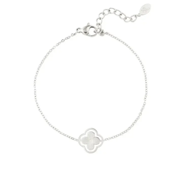 Armband dubbele klaver - zilver