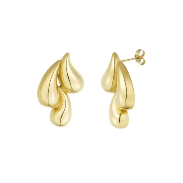 Oorbellen triple drip - goud
