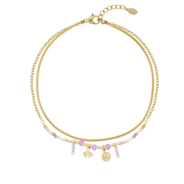 Classy Vibe Enkelbandje - Paars