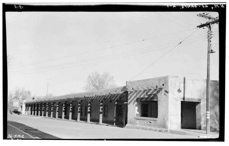 Le Palais des Gouverneurs à Santa Fe, photographie historique de 1934