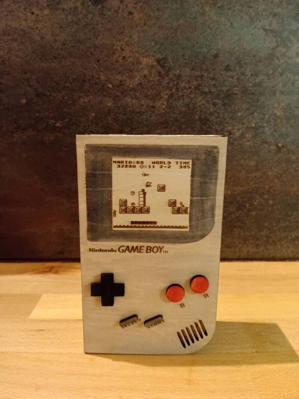 Boite en bois console Retro Nintendo game boy