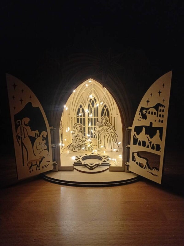 Crèche de noel en bois