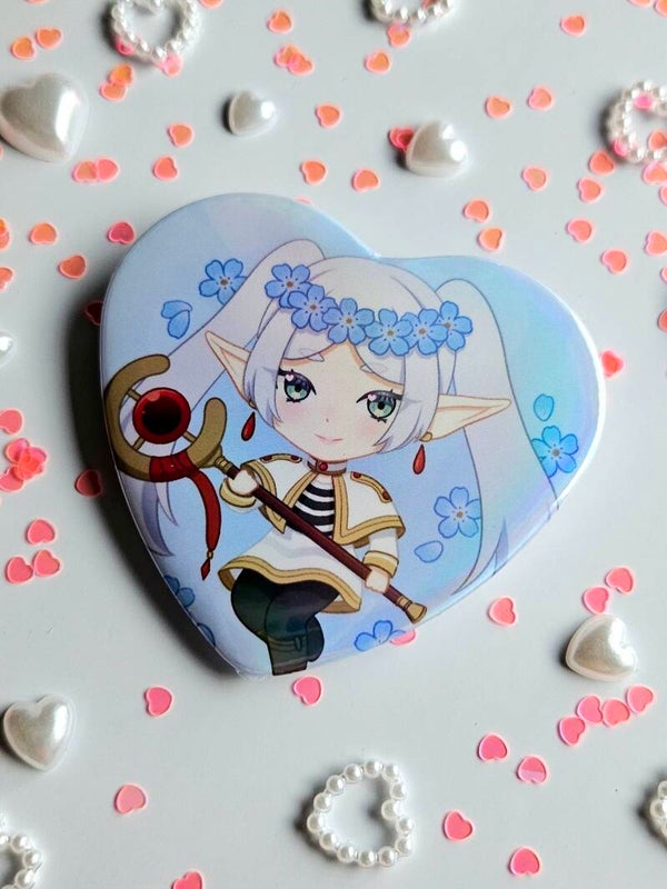 ❀ Frieren - Heart Button Pin ❀