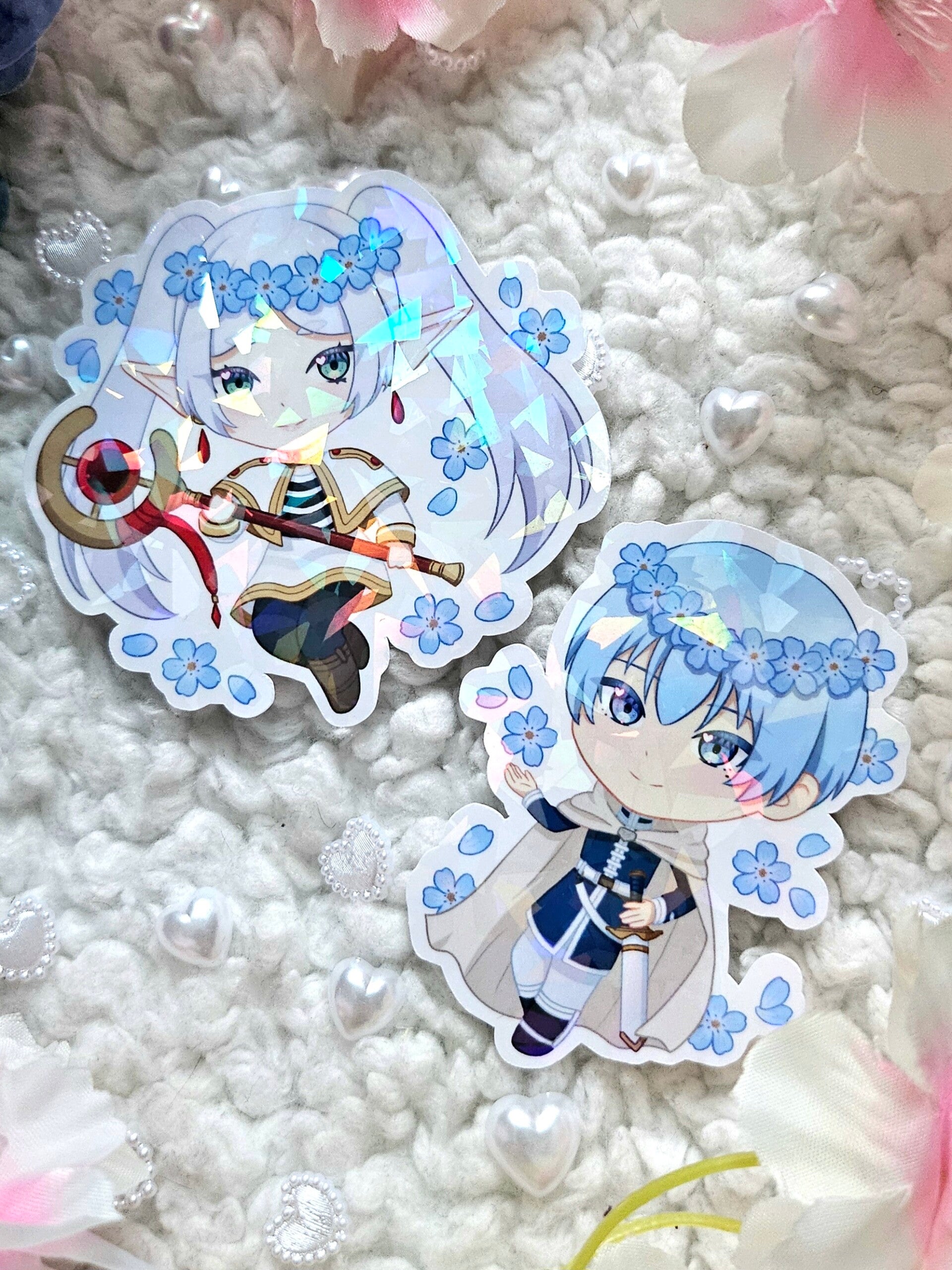 ❀ Frieren & Himmel - Frieren - Holo Stickers ❀