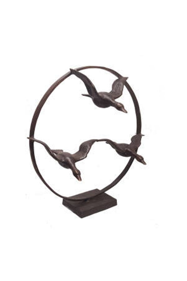 Bronzen sculptuur “In vogelvlucht”