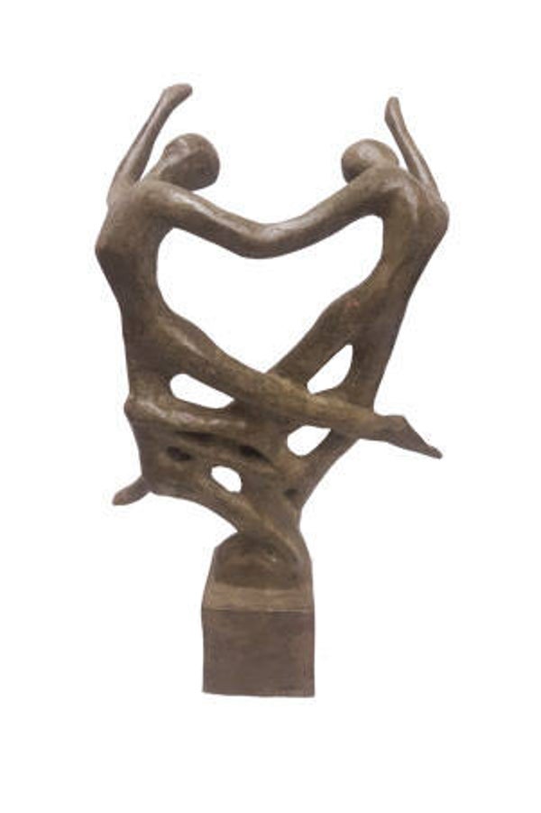 Bronzen sculptuur “Innig verbonden met elkaar”