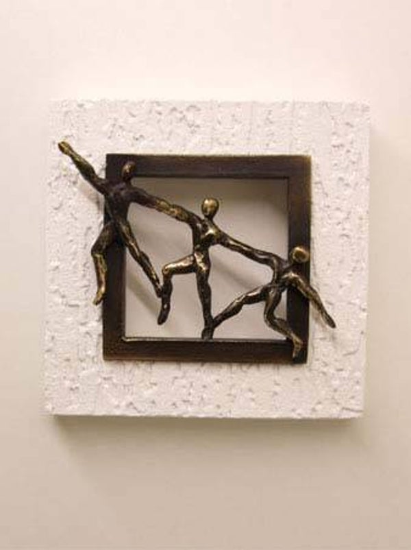 Zakelijk sculptuur “Samengaan” wanddecoratie van kunsthars