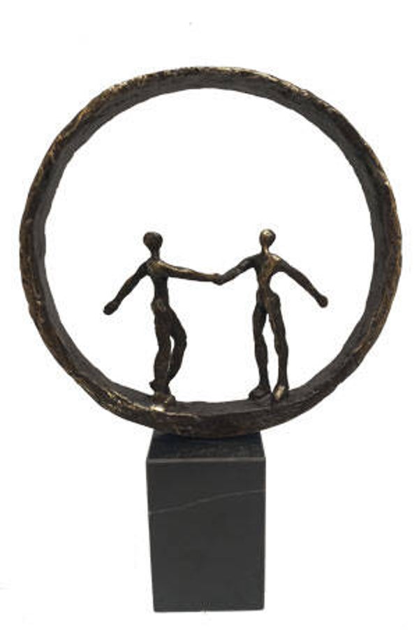 Zakelijk sculptuur “De deal is rond”