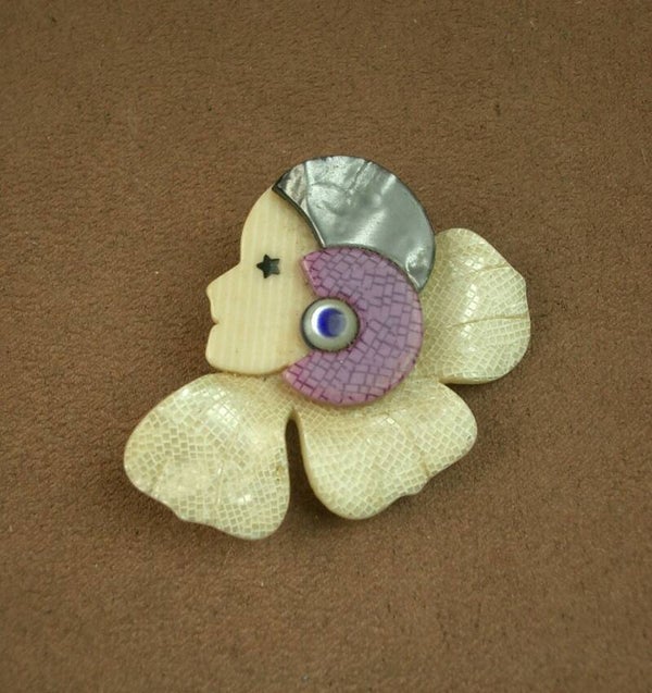Broche vintage signée Léa Stein Colombine