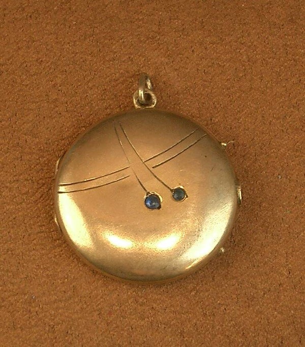 Pendentif porte photo souvenir en Argent Art Nouveau